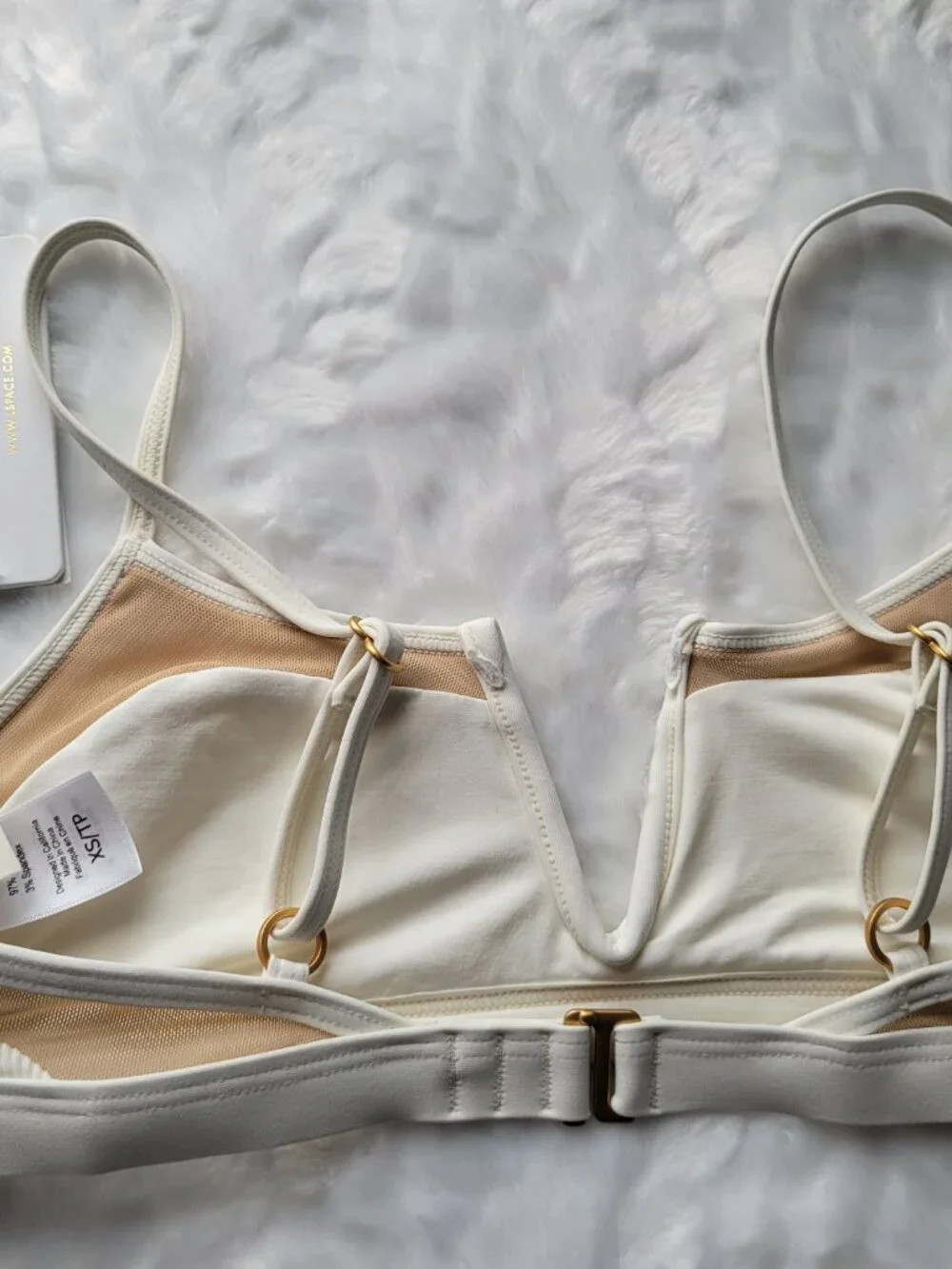 L*Space Bikini Top Women's XS Swim Ivory Sadie Adjustable Straps Swimwear NWT